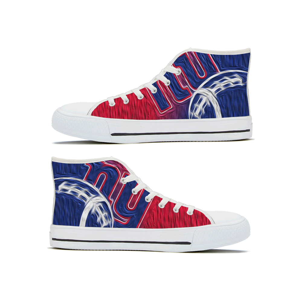 Women's New York Giants High Top Canvas Sneakers 002 Women's New York Giants High Top Canvas Sneakers 002